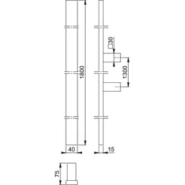 HOPPE Stoßgriff E5726, edelstahl Grifflänge: 1600 mm