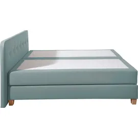 Home Affaire Boxspringbett »Fargo« inkl. Topper, in 3 Matratzenarten, in Samt- oder Strukturstoff blau