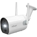 ieGeek Überwachungskamera 2K/3MP Überwachungskamera Aussen Akku WLAN Kabellose (Außenbereich Sicherheit, Baby Überwachung, Haustieren Überwachung, Innenbereich Sicherheit, Wild und Jagd, Überwachung, Außen/Innen IP Kamera Outdoor mit PIR Bewegungsmelder, 1-tlg., Farbnachtsicht, Funktioniert mit Alexa 2-Wege Audio, Benutzerdefinierten Bereich Lange Standby-Zeit) weiß