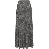 LASCANA Maxirock Damen Paisley Grau/Schwarz 36
