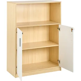 Beliani Zehna Büroschrank 117 x 80 x 40 cm hellbraun / weiß