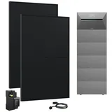 Anker Balkonkraftwerk 900W Solaranlage Anker SOLIX 3 E2700 Pro mit Erweiterungsakkus, (Smart Meter und 2x JASolar 450Wp Full Black im Lieferumfang enthalten), Speicher mit integriertem Wechselrichter, All-in-One 2,668kWh Akku