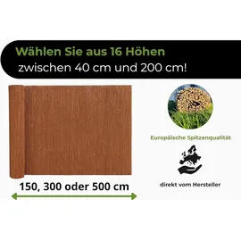 ogrodzenia wiklinowe Windschutz 100 x 500 cm Naturbelassen Holz