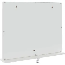 vidaXL Kosmetikspiegel, LED Schminkspiegel Weiß 58 x 10 x 47 cm Glas und Stahl