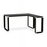 KADIMA DESIGN Eckschreibtisch Schwarz Metall Glas | Designer Büroecktisch mit Hartglasplatte | Industrieller Computertisch für Heimbüro | Kadima Design