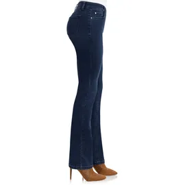 wonderjeans Bootcut-Jeans WONDERJEANS, Damen, Gr. 40, Länge 30, blau (blau used), Denim/Jeans, Obermaterial: 48% Polyester, 30% Baumwolle, 12% Viskose, 6% Lyocell, 4% Elasthan, figurbetont lang, Jeans, Figurbetonte Form mit leicht ausgestelltem Bein