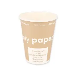 NATUREStar Kaffeebecher Only Paper, D=80 mm 300 ml 50 Stück, vollständig recycelbar, lebensmittelecht, Packabgabe