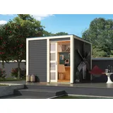 Gartenhaus Gerätehaus Schuppen terragrau Flachdach Schutzlack Garten Holz