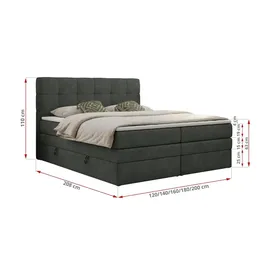 MKS Luka King 160 x 200 cm H3 Dunkelgrau