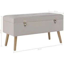 vidaXL Bank mit Stauraum 80 cm Grau Samt
