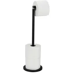 WENKO Stand Toilettenpapierhalter, platzsparend 24034100 , 1 Papierhalter, Farbe: schwarz