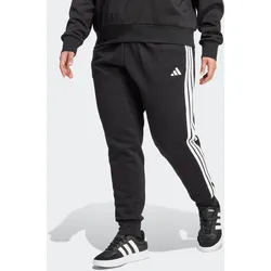 Sporthose ADIDAS SPORTSWEAR "W 3S FL SL PTIN", Damen, Gr. 4X, N-Gr, schwarz-weiß (schwarz, weiß), Obermaterial: 55% Baumwolle, 36% Polyester, 9% Viskose, sportlich, Hosen