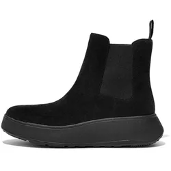 Chelseaboots FITFLOP "F-MODE", Damen, Gr. 38, schwarz, Veloursleder, Elastischer Einsatz, unifarben, casual, Schuhe, Chunky Boots mit Plateausohle