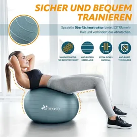 TRESKO Gymnastikball Cool-Grey-Blue 75 cm
