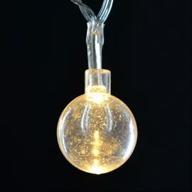 Buri LED Lichterkette mit Glitzerkugeln Weihnachtsbeleuchtung warmweiß Weihnachten