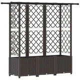 vidaXL Hochbeet mit Rankgitter und Dach 162,5 x 40 x 138 cm Braun