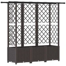 vidaXL Hochbeet mit Rankgitter und Dach 162,5 x 40 x 138 cm Braun