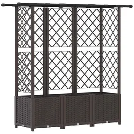 vidaXL Hochbeet mit Rankgitter und Dach 162,5 x 40 x 138 cm Braun