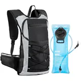Vevor Trinkrucksack 15 L isolierter Rucksäcke mit 3 L TPU-Wasserblase Laufrucksack Wanderrucksäcke für Radfahren Laufen Ausflug Schwarz, Hydro-Wasser-Tagesrucksack für Männer und Frauen