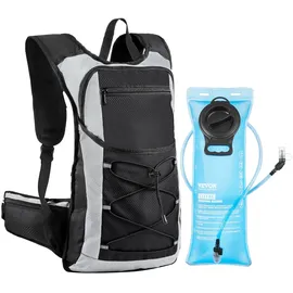 Vevor Trinkrucksack 15 L isolierter Rucksäcke mit 3 L TPU-Wasserblase Laufrucksack Wanderrucksäcke für Radfahren Laufen Ausflug Schwarz, Hydro-Wasser-Tagesrucksack für Männer und Frauen