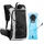 Vevor Trinkrucksack 15 L isolierter Rucksäcke mit 3 L TPU-Wasserblase Laufrucksack Wanderrucksäcke für Radfahren Laufen Ausflug Schwarz, Hydro-Wasser-Tagesrucksack für Männer und Frauen