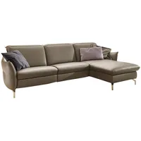 Livetastic Ecksofa, Fango, Leder, Echtleder, Nappaleder, 4-Sitzer, Ottomane rechts, L-Form, 233x179 cm, Made in EU, Hocker erhältlich, Armteil links, rechts, Wohnzimmer, Sofas & Couches, Wohnlandschaften, Ecksofas