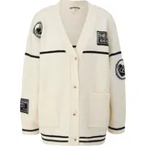 QS Lässige Oversize-Strickjacke mit Patches Creme M