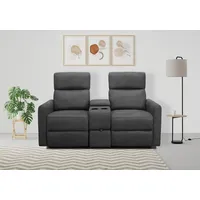 Home affaire 2-Sitzer Daoulas, 2er-Kinosofa, TV-Sessel, Multimedia-Sofa, Kinosofa mit Relaxfunktion, Getränkehalter und Stauraum grau
