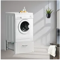 Stado® Untergestell für Waschmaschine | Ausziehbar | Weiß |