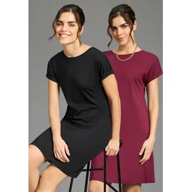 FLASHLIGHTS Sommerkleid Schwarz/Bordeaux 50