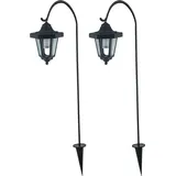 ETC Shop LED Solarlaterne IP44 schwarz 2er Set