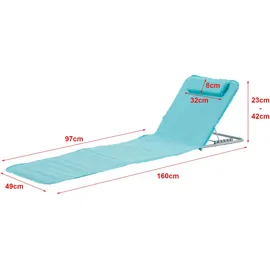 [en.casa] Strandmatte Cellorigo 160 x 42 x 49 cm Türkis