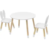 Mobili Rebecca Kindertisch Rebecca 60 x 44 x 60 cm Kiefer MDF weiß braun