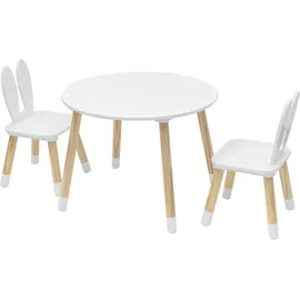Mobili Rebecca Kindertisch Rebecca 60 x 44 x 60 cm Kiefer MDF weiß braun