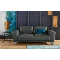 W.SCHILLIG 2-Sitzer montanaa edel und elegant, bequem, Federkernunterfederung, mit Metallkufen in Silber matt, Breite 192 cm grau