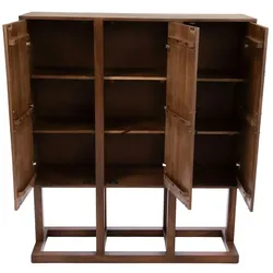 Schrank auf Füßen 3 Türen Popa - Braun Rechteck Holz Amadeus 130x40 cm