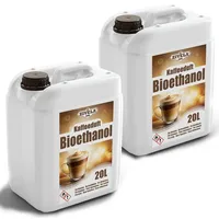 Bioethanol 96,6% 40L | Bio Alkohol Kaffeeduft 96,6% 2x20L | Bioethanol für Kamin, Tischkamin, Bioethanol Kamin | Bioethanol Kaffeeduft | Saubere V...