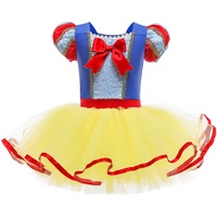 Lito Angels Prinzessin Schneewittchen Ballettkleid Ballerina Kostüm für Kinder Mädchen, Ballett Kleid Tutu Tanzkleid, Größe 7-8 Jahre, Gelb
