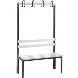 C+P Garderobenbank Basic, H1650xB1000xT403mm Farbe Sitzleisten Lichtgrau Farbe Gestell Schwarzgrau