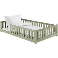 Kids Collective Bodenbett Jugendbett 120 x 200 cm Kiefer massiv grün