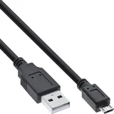 InLine Micro-USB 2.0 Kabel, USB-A Stecker an Micro-B Stecker, schwarz,