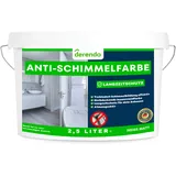 derendo Anti Schimmel Farbe weiß innen 2.5 Liter Wandfarbe Badezimmer Feuchtraumfarbe Schimmel-Stopp Langzeitschutz Schimmelentfernung 2,5l