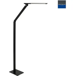 Steinhauer LED Stehleuchte SERENADE, 8W 2200-4000K (CCT) 810lm, mit Gelenkarm + Push-Dimmer, schwarz matt STE-2685ZW