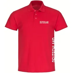 multifanshop Poloshirt - Deutschland - Brust & Seite - Druck weiß - Polo