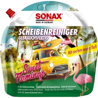 SONAX Scheibenreiniger gebrauchsfertig Sweet Flamingo, (3 Liter) verstärkt die Reinigungsleistung und erhöht die Fahrsicherheit, Art-Nr. 03944410