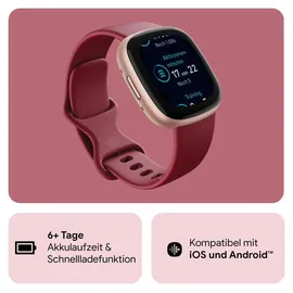 Fitbit Versa 4 aluminium kupferrosé/himbeerrot