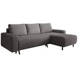 m-punkt Wohnlandschaft Ecksofa RIMINI Cord Grau