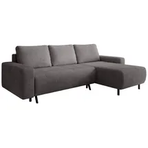 m-punkt Wohnlandschaft Ecksofa RIMINI Cord Grau