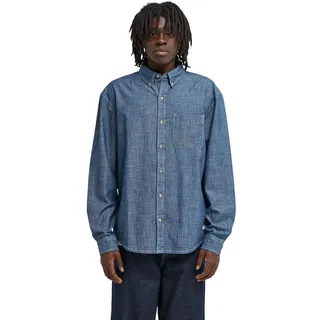 Element Button Down Langarmhemd Chambray Blau XS