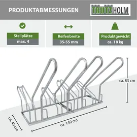 Baumarktplus Fahrradständer Mehrfachständer 140x40x83 cm Stahl grau